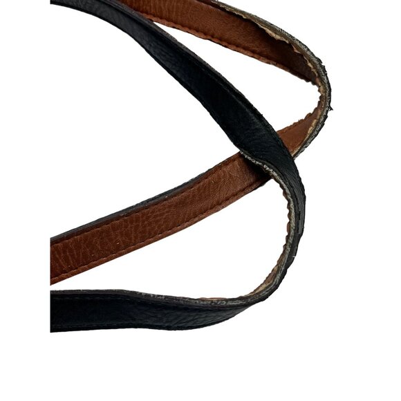 Large Black/Brown reversibleLeather Tote Bag 19x16 Inches 82c - Picture 4 of 15